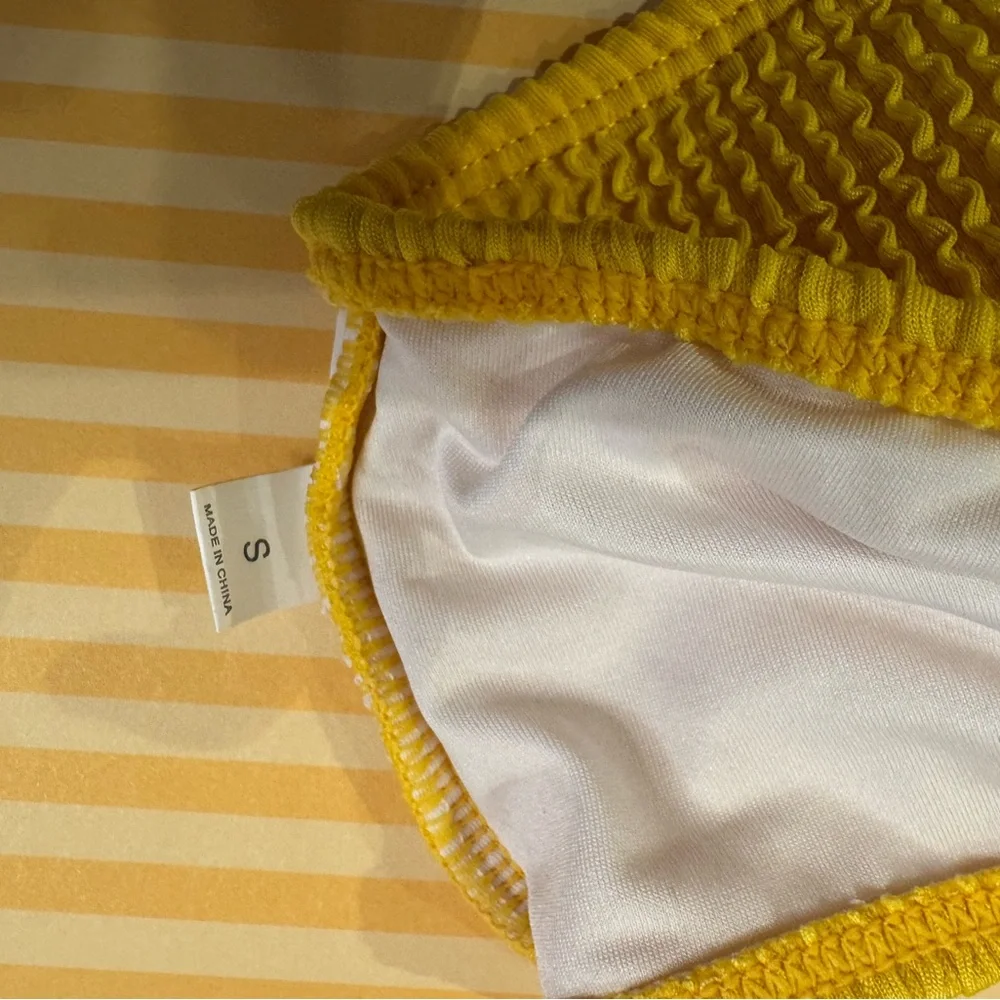 Yellow Textured Bikini Set
